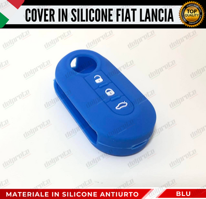 COVER GUSCIO CHIAVE SILICONE BLU 500 FIAT ABARTH LANCIA PUNTO PANDA BRAVO STILO