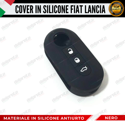 COVER GUSCIO CHIAVE SILICONE NERO 500 FIAT ABARTH LANCIA PUNTO PANDA BRAVO STILO