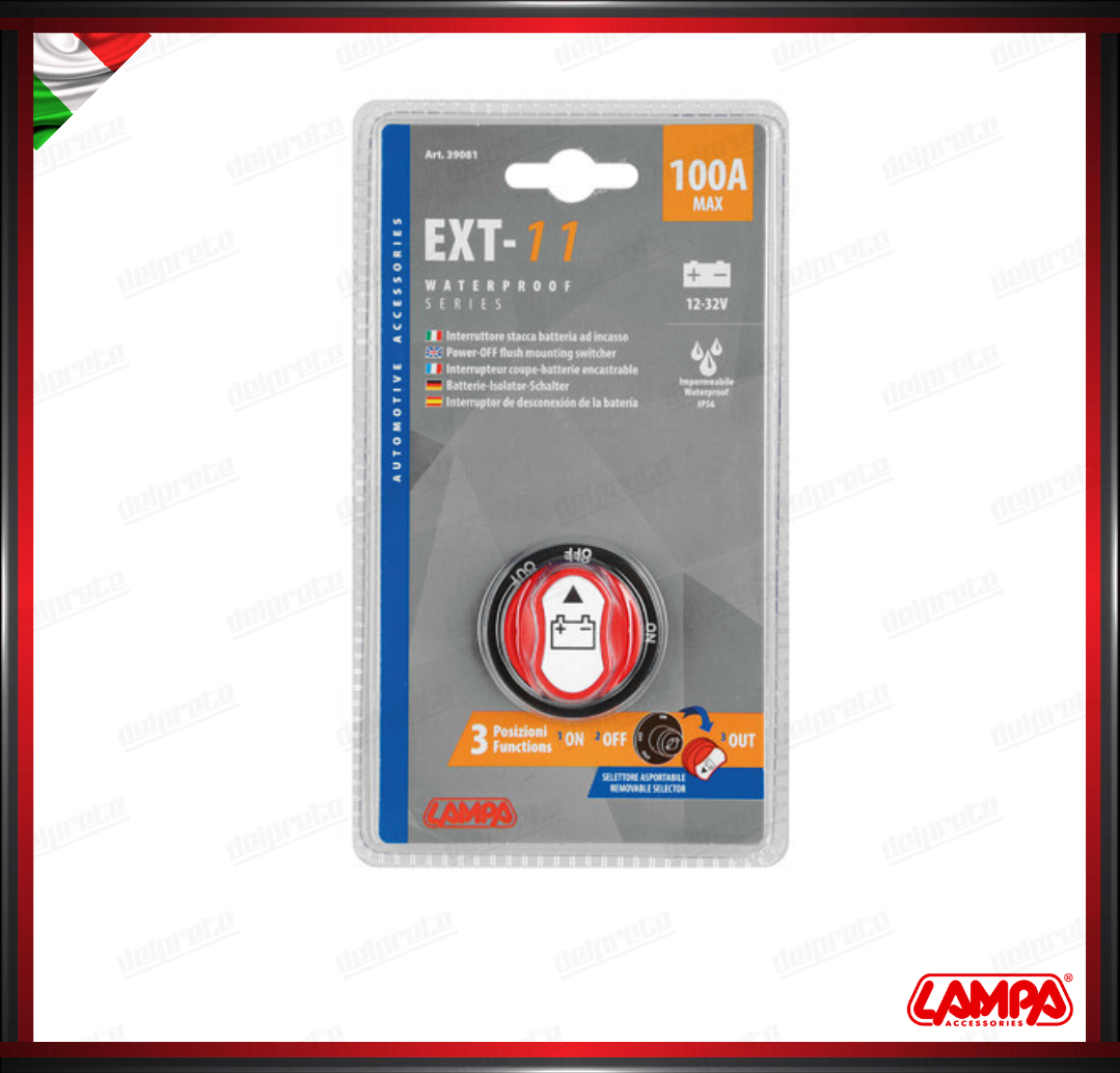 EXT-11 LAMPA INTERRUTTORE STACCA BATTERIA A 3 POSIZIONI - 12/32V IMPERMEABILE