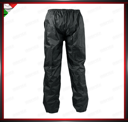 PANTALONE MOTO IMPERMEABILE ANTIACQUA NERO FODERATO CON INSERTI RIFLETTENTI