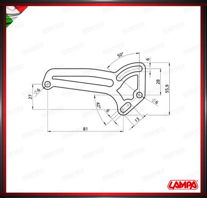 SUPPORTO TARGA LAMPA LATERALE PER CICLOMOTORI SCOOTER MOTORI MINARELLI SUL CARTER