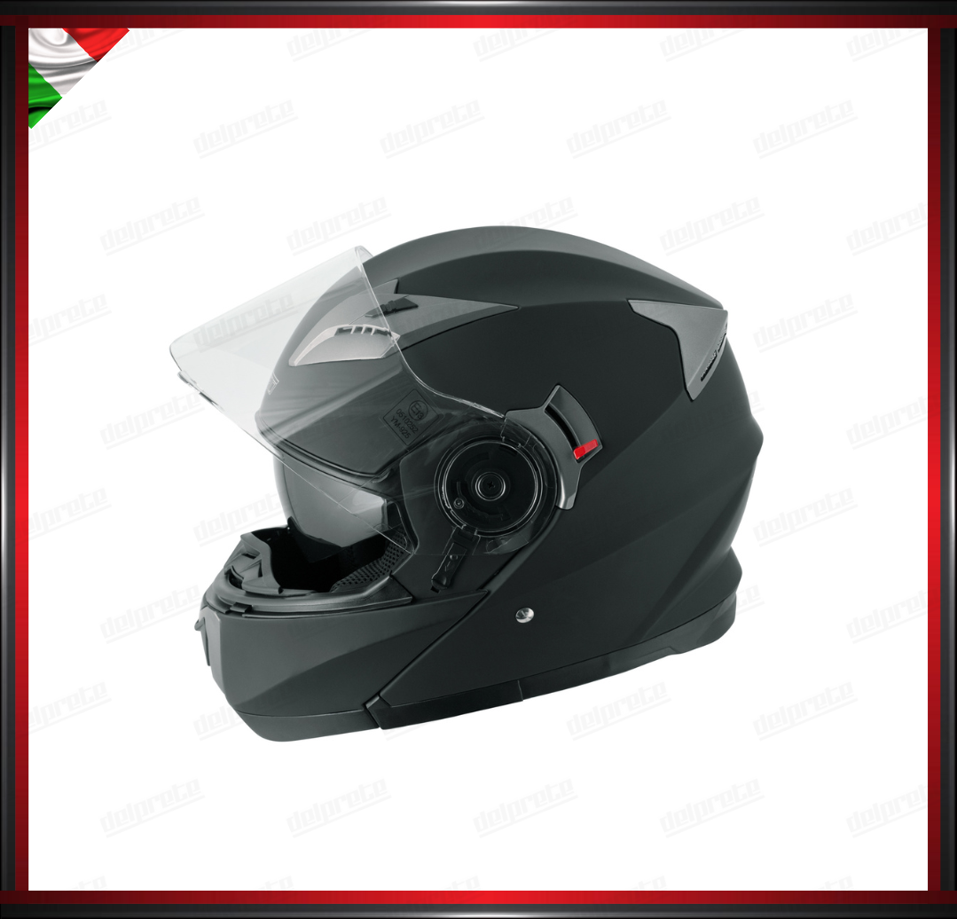 CASCO MODULARE MOTO DOPPIA VISIERA INTERNA PARASOLE NERO OPACO OMOLOGATO ECE 22-05