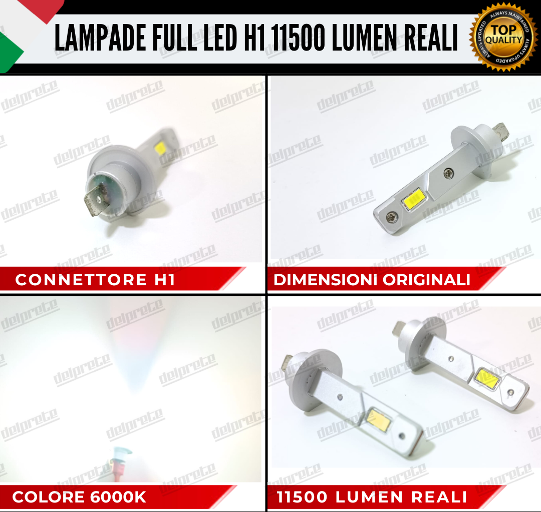 KIT LED LAMPADE FENDINEBBIA H1 BIANCO 6000K 11500 LUMEN CANBUS NO ERRORE