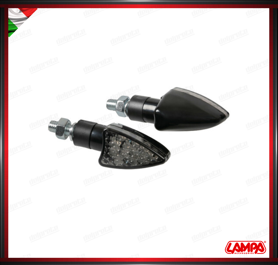 ARROW-2 LAMPA COPPIA INDICATORI DI DIREZIONE NERO A LED FRECCE OMOLOGATE - 12V UNIVERSALI