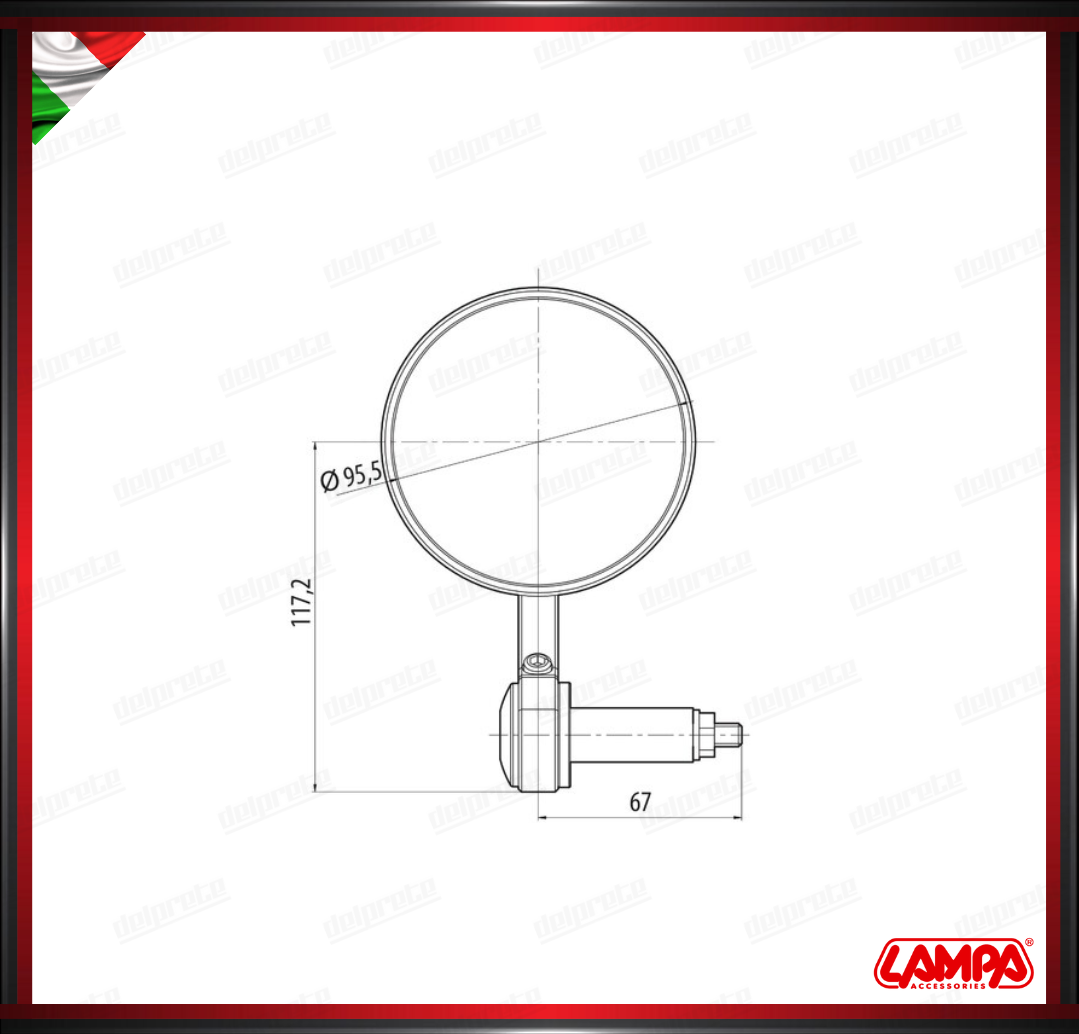 OCULUS COPPIA SPECCHIETTI RETROVISORI BAR END LAMPA UNIVERSALI AL MANUBRIO