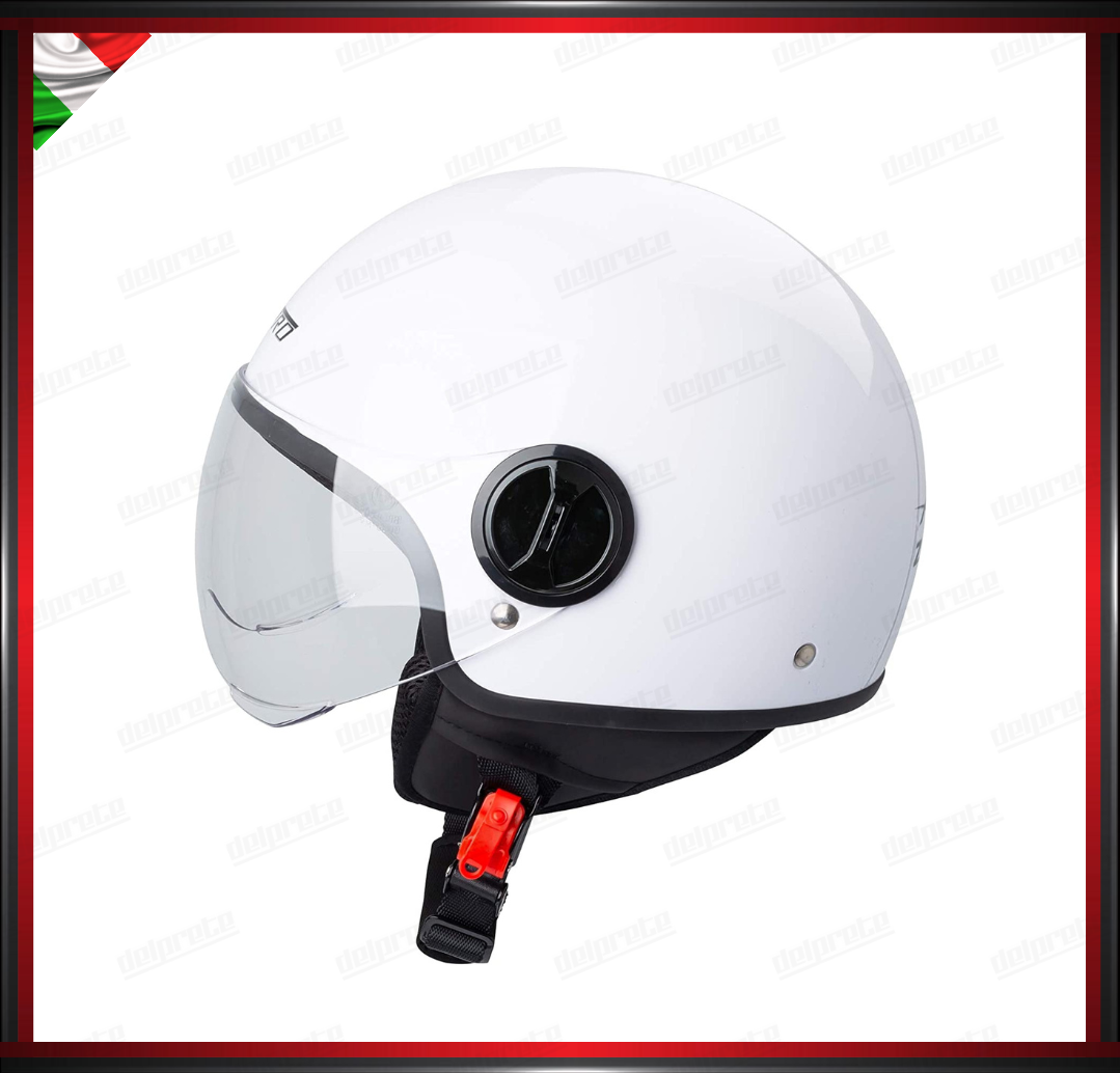 CASCO JET CITY MOTO SCOOTER BIANCO VISIERA SAGOMATA OMOLOGATO ECE 22-05