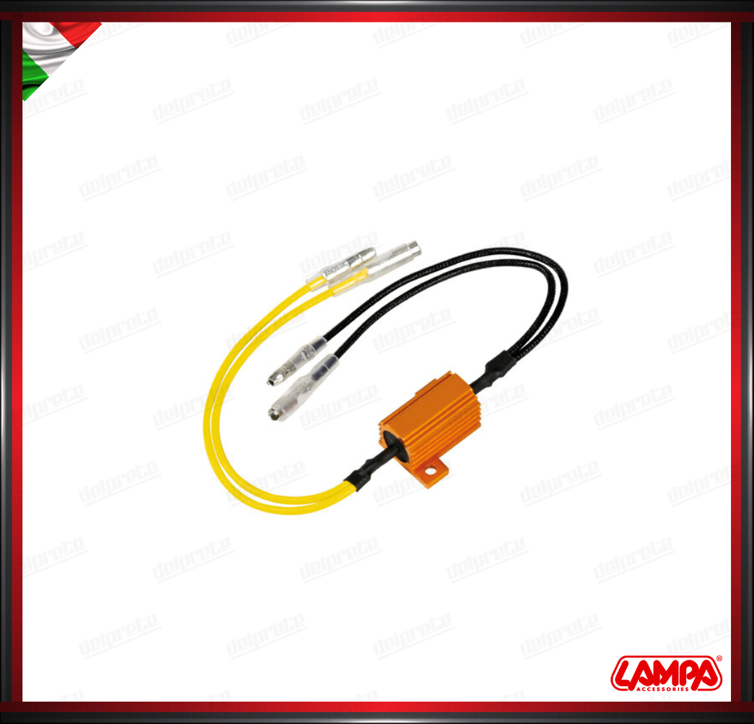 COPPIA RESISTENZE INDICATORI DI DIREZIONE FRECCE LAMPA CONNETTORI RAPIDI - 12V - 6 OHM - 25 W