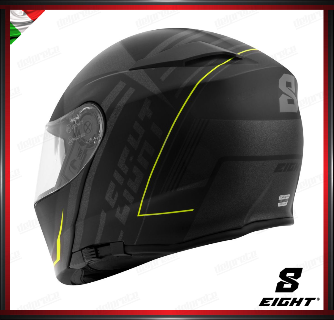 CASCO MODULARE - EIGHT DUAL FACE S550 NERO GIALLO OPACO + PINLOCK