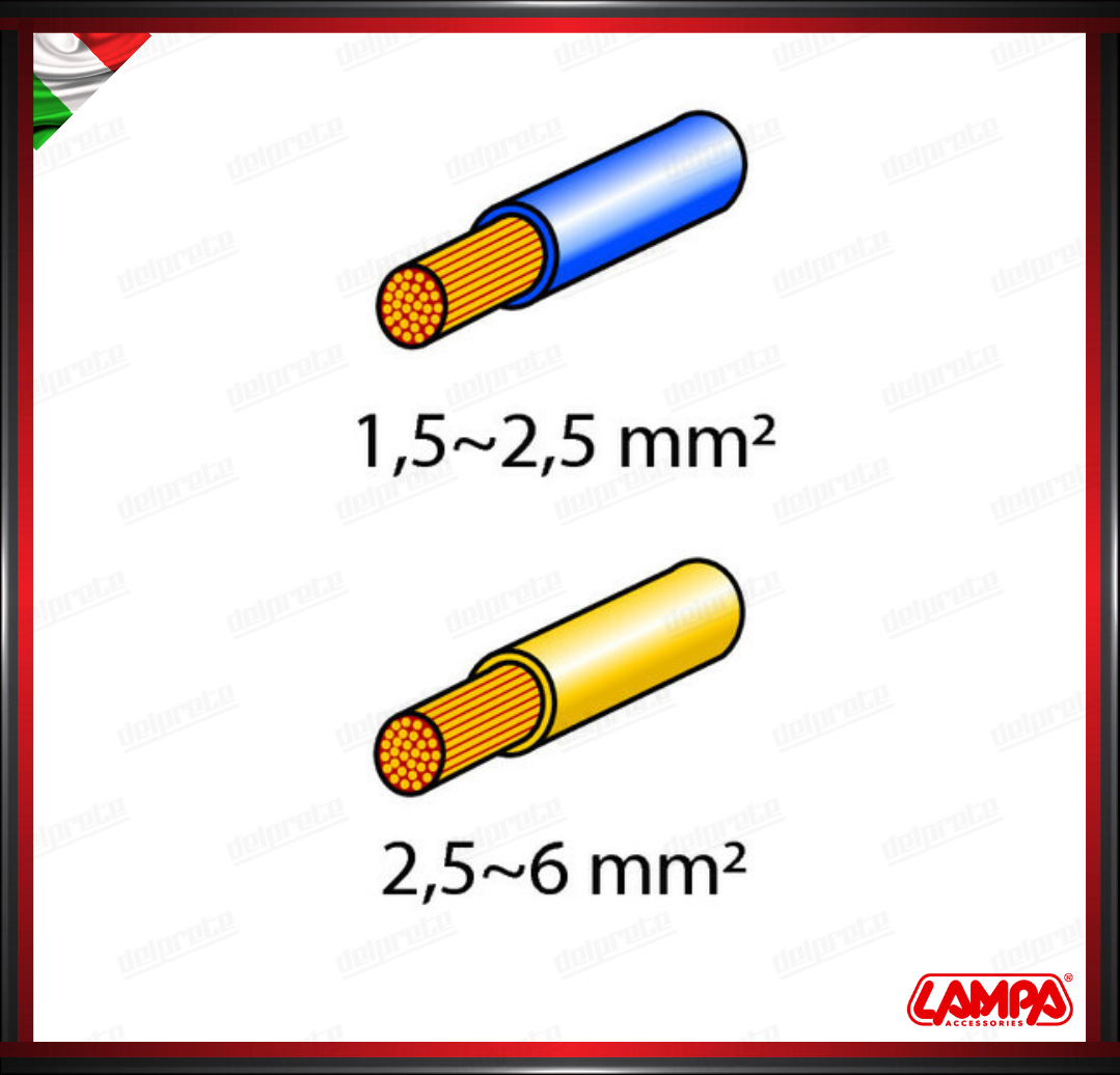 KIT 40 TERMINALI CAPICORDA AD ANELLO LAMPA - GIALLO BLU - 20 GIALLO E 20 BLU