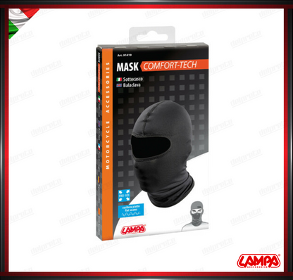 MASK COMFORT TECH SOTTOCASCO IN TESSUTO TECNICO ELASTICO NERO - LAMPA