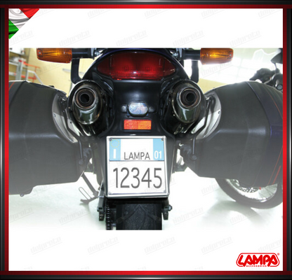 CORNICE TARGA IN ACCIAIO INOX LAMPA PER MOTO SCOOTER VESPA 185 X 185 MM