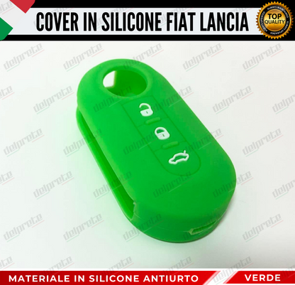 COVER GUSCIO CHIAVE SILICONE VERDE 500 FIAT ABARTH LANCIA PUNTO PANDA BRAVO STILO