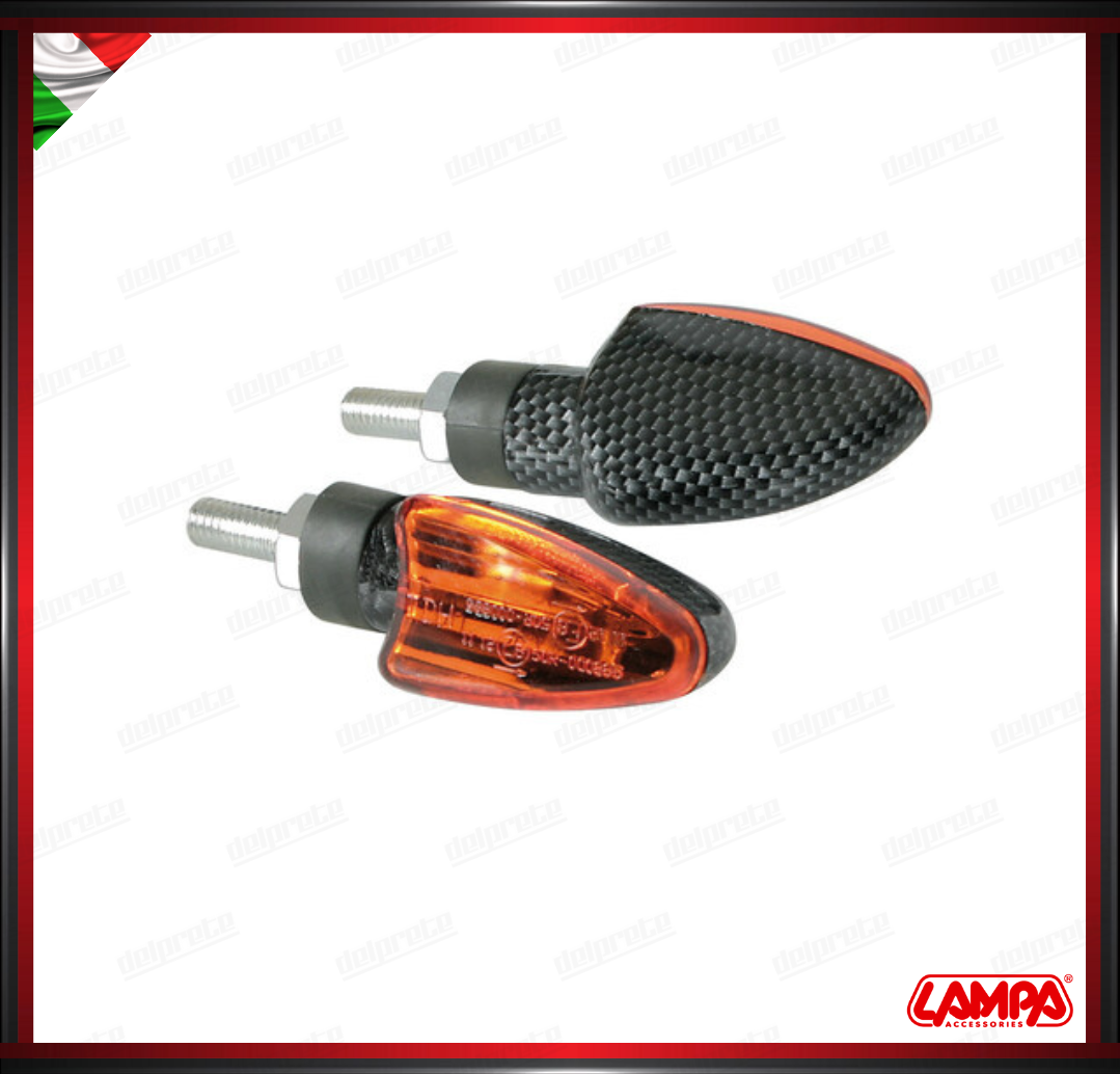 ARROW LAMPA COPPIA INDICATORI DI DIREZIONE CARBON LOOK FRECCE OMOLOGATE - 12V UNIVERSALI