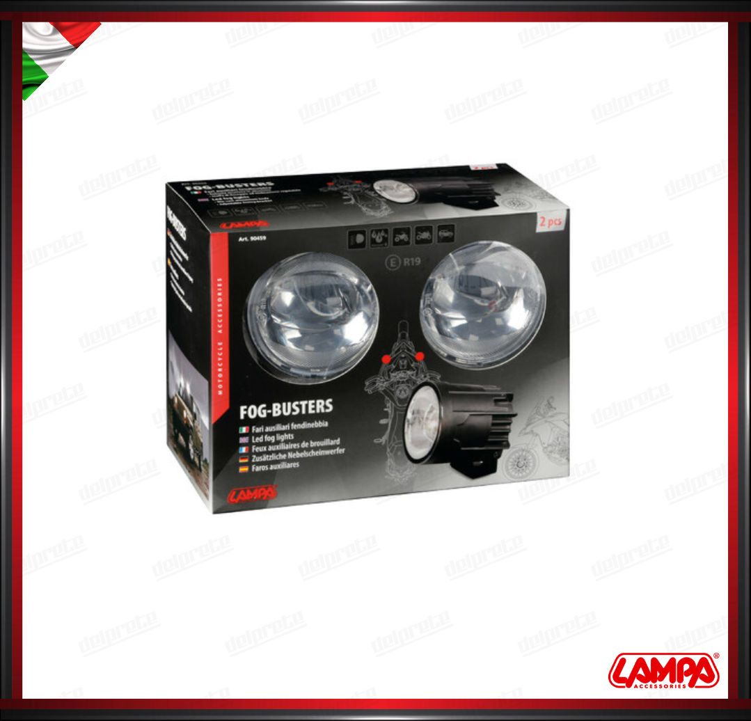 FOG BUSTERS LAMPA COPPIA FARETTI AUSILIARI UNIVERSALI SUPPLEMENTARI 12V CON STAFFE