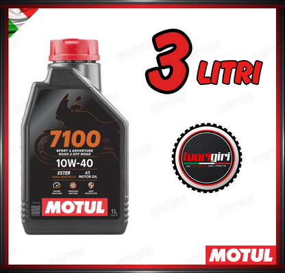 3 LT OLIO MOTORE MOTO MOTUL 7100 10W-40 4 TEMPI