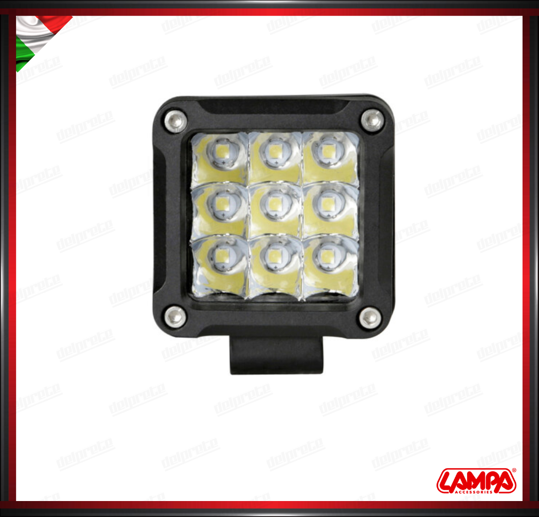 WL-18 LAMPA FARETTO FARO AUSILIARIO 9 LED BIANCO 6000K IMPERMEABILE UNIVERSALE