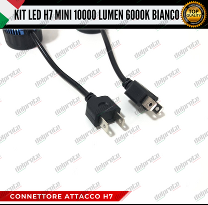 KIT FULL LED LAMPADE LED H7 MINI NO ERROR 6000K BIANCO 10000 LUMEN LM CANBUS