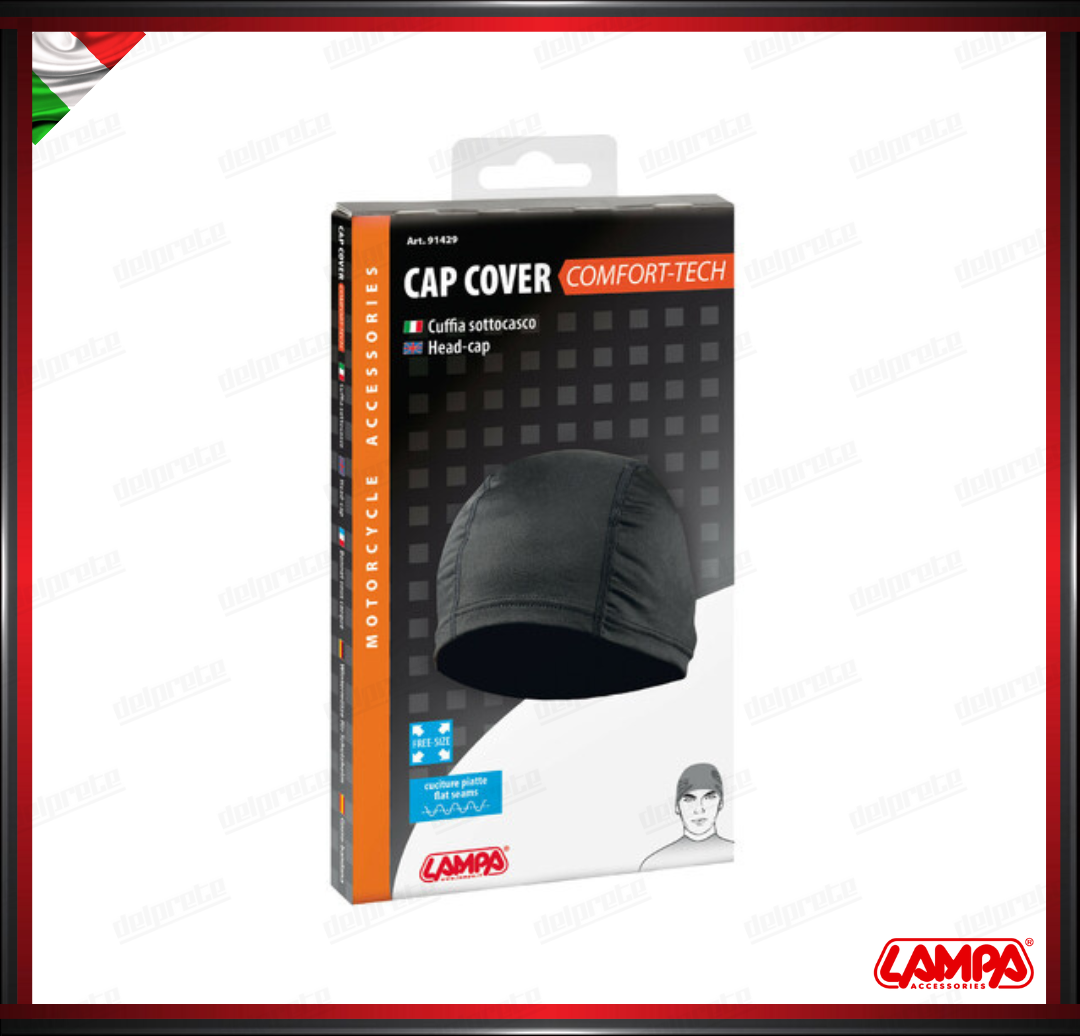 CAP COVER COMFORT TECH CUFFIA SOTTOCASCO IN POLIESTERE ELASTICO NERO - LAMPA