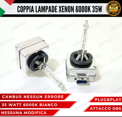 XENON D8S X2 LAMPADE XENON BI-XENON 6000K BIANCO GHIACCIO FARI XENON BI-XENO