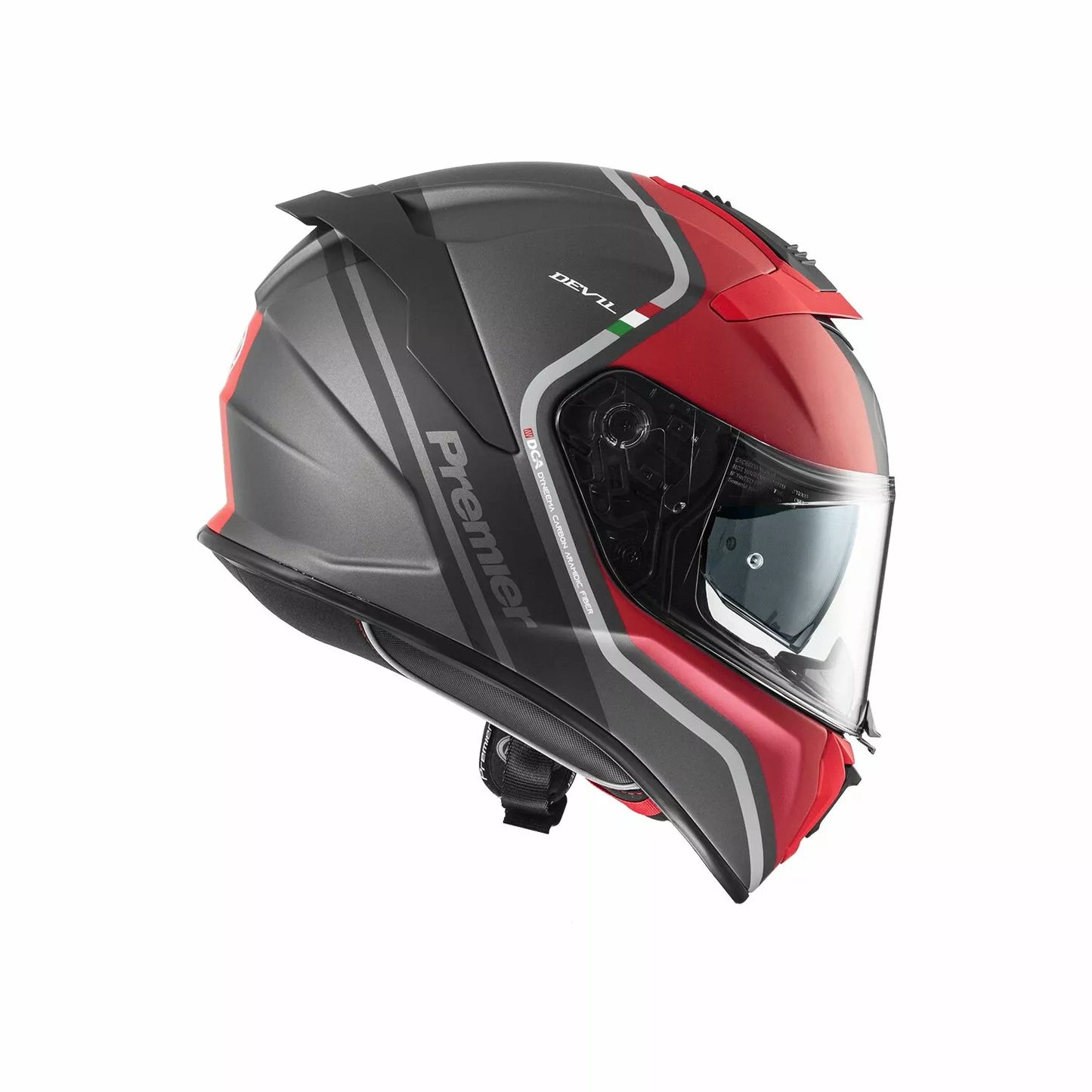 CASCO INTEGRALE - PREMIER DEVIL PH 17BM - OMOLOGATO ECE 2206 ROSSO E GRIGIO