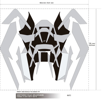 KIT ADESIVI GRAFICHE HONDA X-ADV 2017-2020 - GRAFICA BLU ROSSO E BIANCO