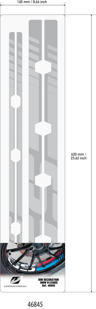 SET ADESIVI GRAFICHE CERCHI BMW R1200 GS 1250 LC ANTIGRAFFIO - GRAFICA GS LOGO