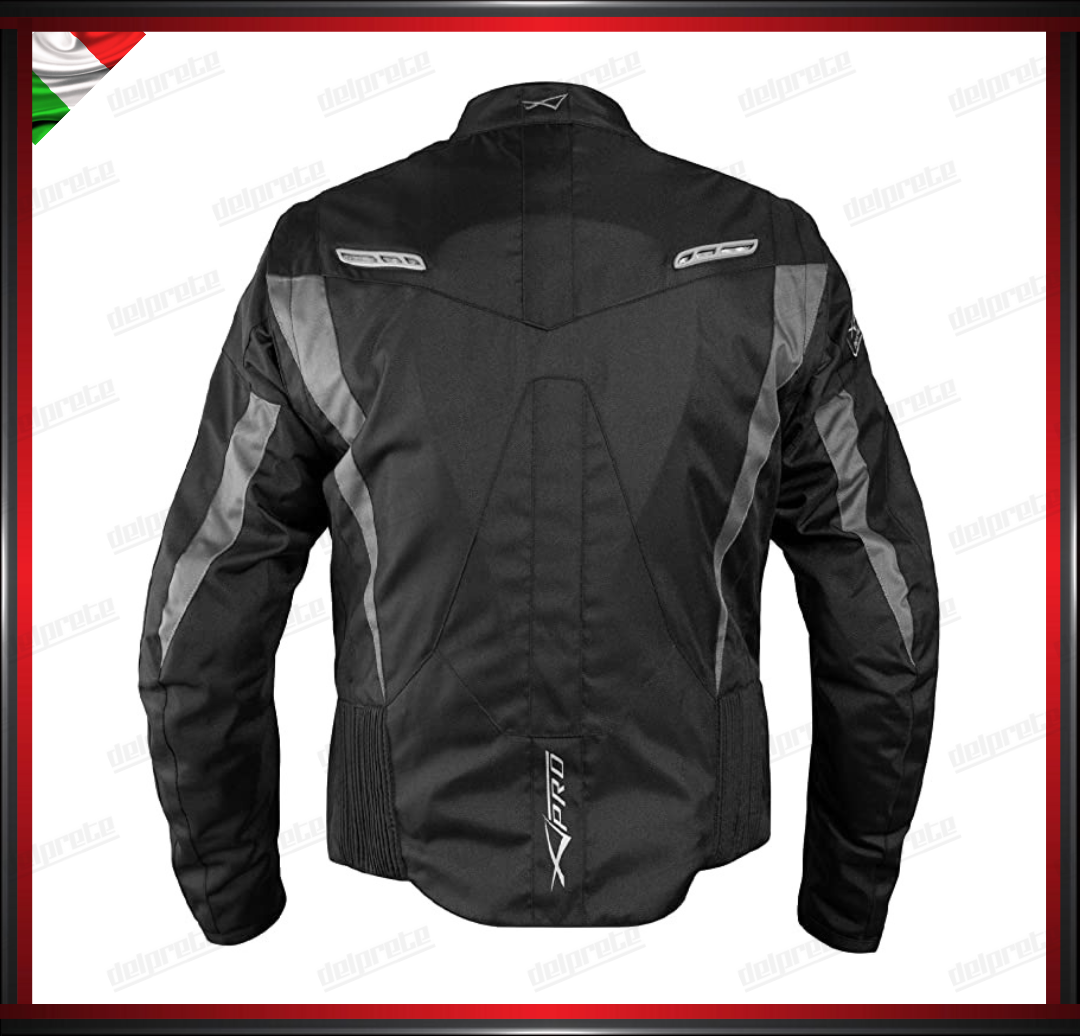 GIACCA MOTO DONNA NERO IN CORDURA MANICHE STACCABILE PROTEZIONI OMOLOGATE CE