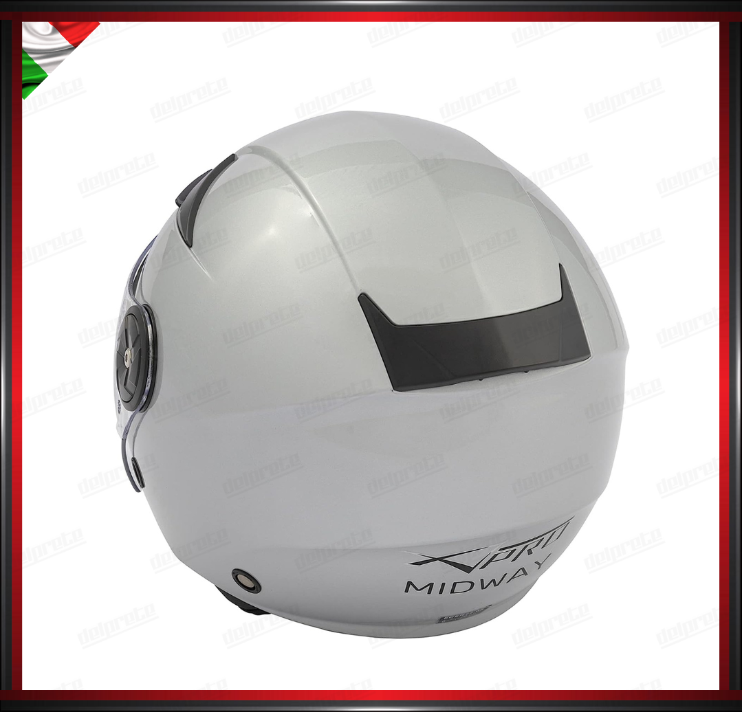 CASCO JET CITY MOTO SCOOTER GRIGIO ARGENTO CON VISIERA LUNGA OMOLOGATO ECE 22-05