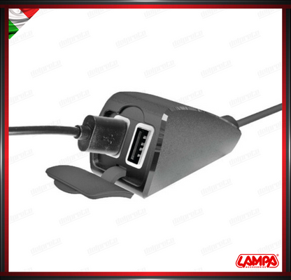 USB-FIX TREK LAMPA DOPPIO CARICATORE USB MOTO FISSAGGIO CON VITI RESISTENTE ALL'ACQUA - 5400 MA ULTRA FAST CHARGE