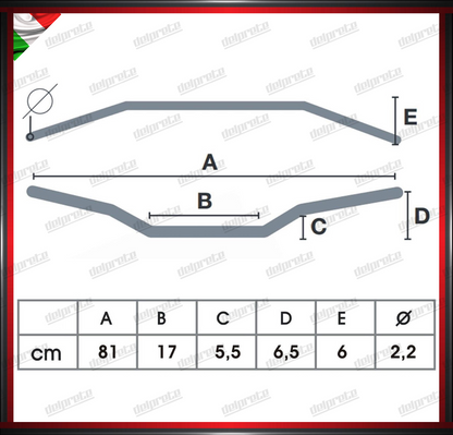 MANUBRIO ANODIZZATO BLU ATV OFF CROSS PIEGA BASSA 22 MM UNIVERSALE ALLUMINIO