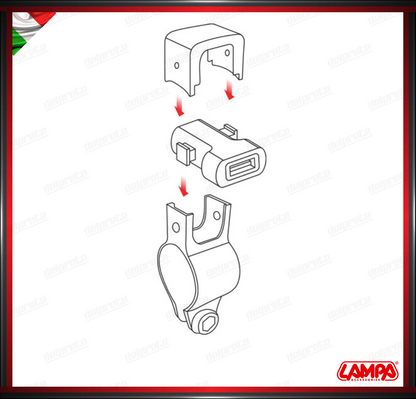 USB-FIX TUBE LAMPA CARICATORE USB MOTO MANUBRIO - 3000 MA ULTRA FAST CHARGE - 12/24V