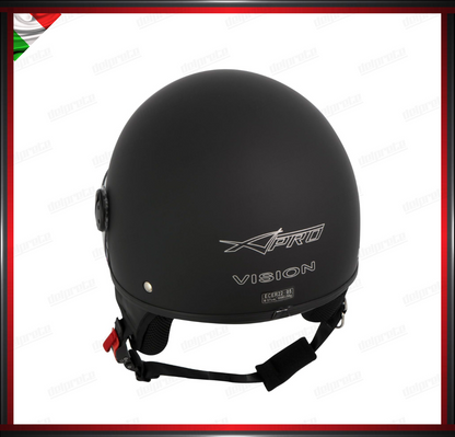 CASCO JET MOTO SCOOTER VISIERA LUNGA NERO OPACO OMOLOGATO ECE 22-05