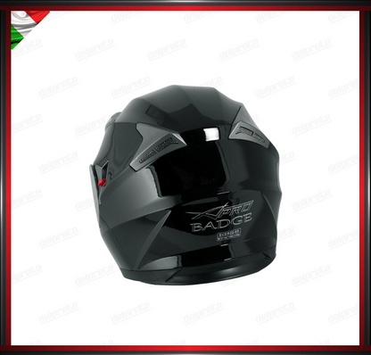 CASCO INTEGRALE NERO LUCIDO CON VISIERA INTERNA PARASOLE OMOLOGATO ECE 22-05