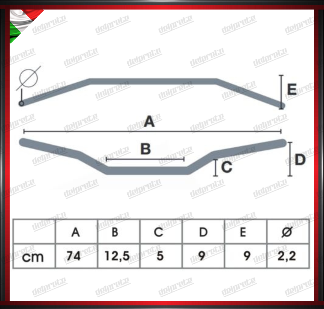 MANUBRIO ANODIZZATO ARGENTO OFF ROAD CROSS PIEGA ALTA 22 MM UNIVERSALE ALLUMINIO