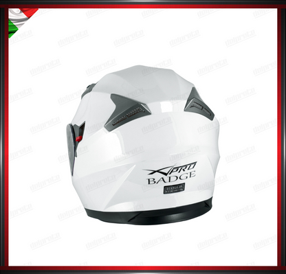 CASCO INTEGRALE BIANCO CON VISIERA INTERNA PARASOLE OMOLOGATO ECE 22-05