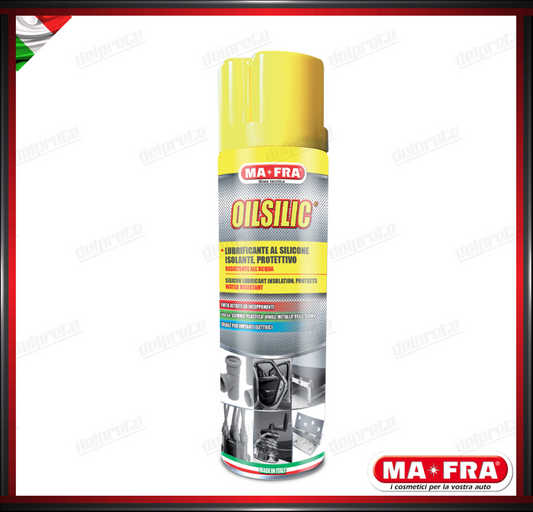 MAFRA - OIL SILIC SPRAY SUPER LUBRIFICANTE AD ALTA EFFICIENZA ELIMINA CIGOLI 500ML