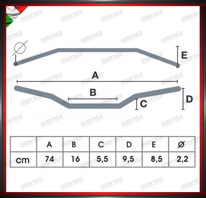 MANUBRIO ANODIZZATO NERO OFF ROAD CROSS PIEGA MEDIA 22 MM UNIVERSALE ALLUMINIO