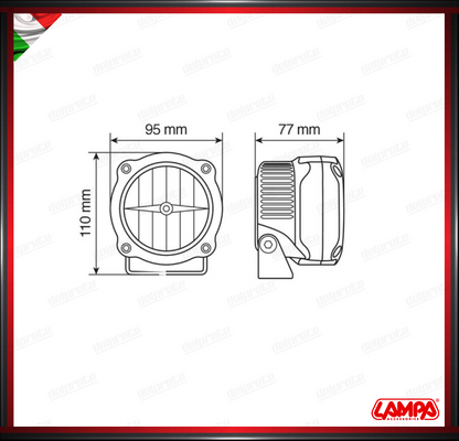 MAX LUM 2 COPPIA FARETTI AUSILIARI SUPPLEMENTARI LAMPA A LED 12V 6000K BIANCO