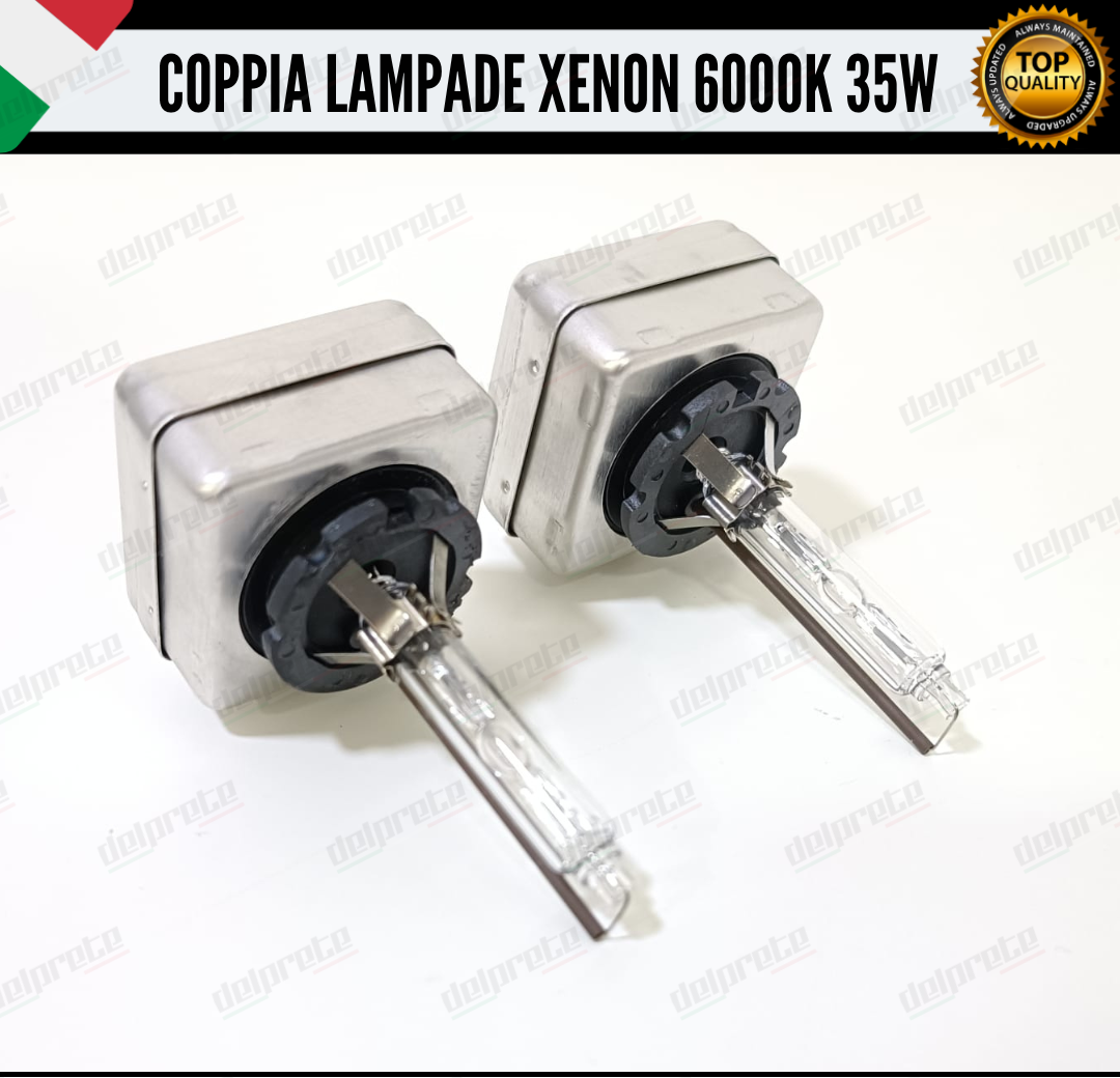 COPPIA 2 LAMPADE XENON D3S 35W LUCE 6000K BIANCO GHIACCIO PLUG/PLAY WHITE