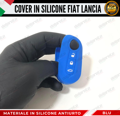 COVER GUSCIO CHIAVE SILICONE BLU 500 FIAT ABARTH LANCIA PUNTO PANDA BRAVO STILO