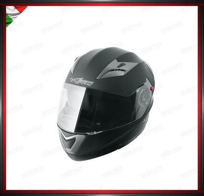 CASCO MODULARE MOTO DOPPIA VISIERA INTERNA PARASOLE NERO OPACO OMOLOGATO ECE 22-05