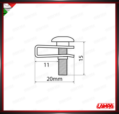 CLIP FIT-KITS VITERIA FISSAGGIO CARENE ( 5 MA ) SET 10PZ BLU VITI ANODIZZATE LAMPA