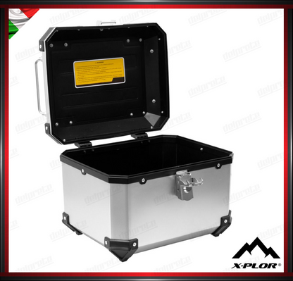 X-PLOR - TOP CASE 38 LITRI COLORE ALLUMINIO IN PLASTICA ABS CON PIASTRA