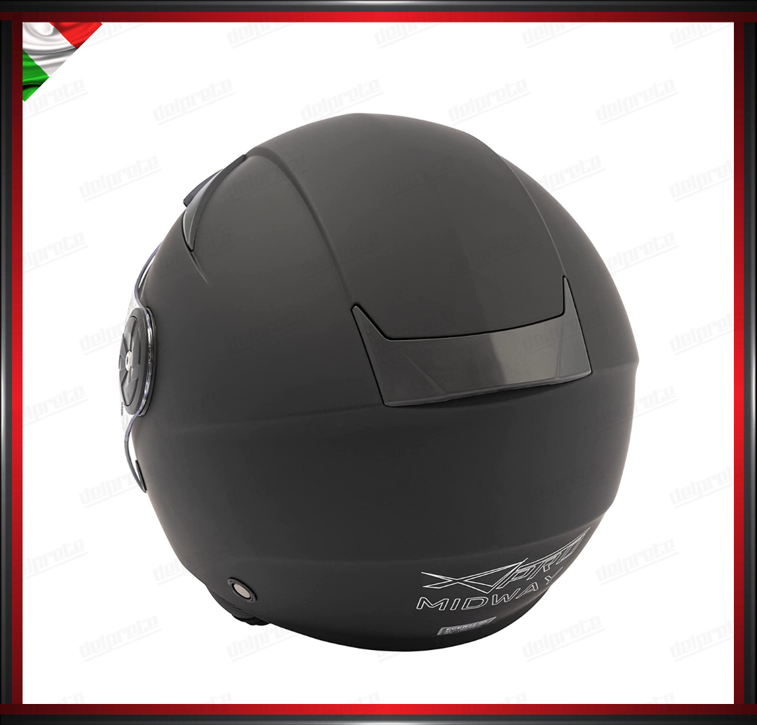 CASCO JET CITY MOTO SCOOTER NERO OPACO CON VISIERA LUNGA OMOLOGATO ECE 22-05