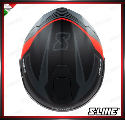 S-LINE - CASCO INTEGRALE S451 REVENGE FIBRA COMPOSITA - NERO ROSSO OPACO