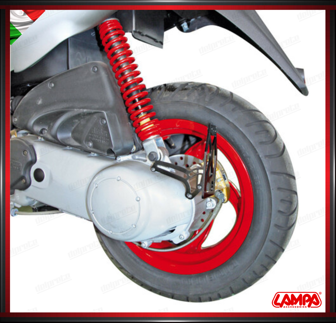 SUPPORTO TARGA LAMPA LATERALE PER CICLOMOTORI SCOOTER MOTORI PIAGGIO SUL CARTER