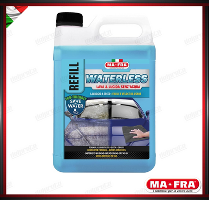 MAFRA - WATERLESS REFILL 4500ML LAVAGGIO A SECCO COMPLETO CARROZZERIA VETRI