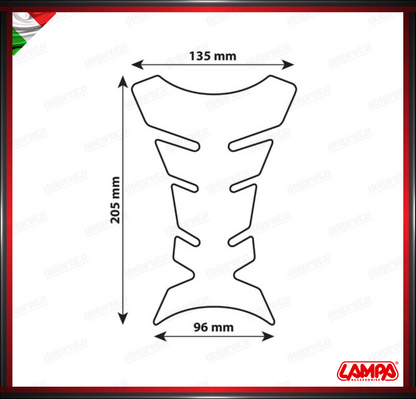 PRO TANK X1 PROTEZIONE ADESIVA PER SERBATOIO CARBON LOOK UNIVERSALE LAMPA PARASERBATOIO