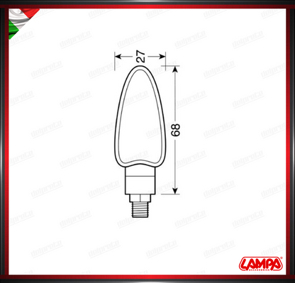 ARROW LAMPA COPPIA INDICATORI DI DIREZIONE CARBON LOOK FRECCE OMOLOGATE - 12V UNIVERSALI