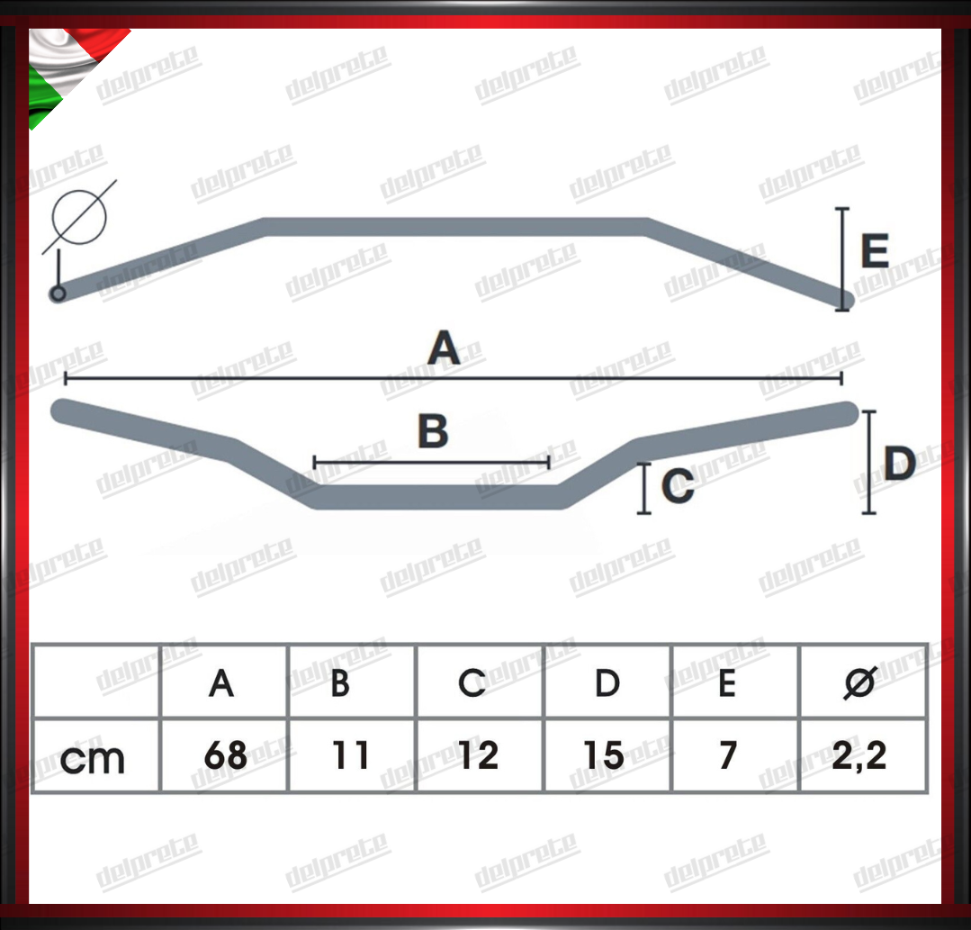 MANUBRIO ANODIZZATO ARGENTO MOTO QUAD CROSS PIEGA ALTA 22MM UNIVERSALE ALLUMINIO